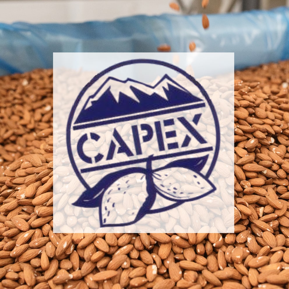 CAPEX Logo with almonds in the background